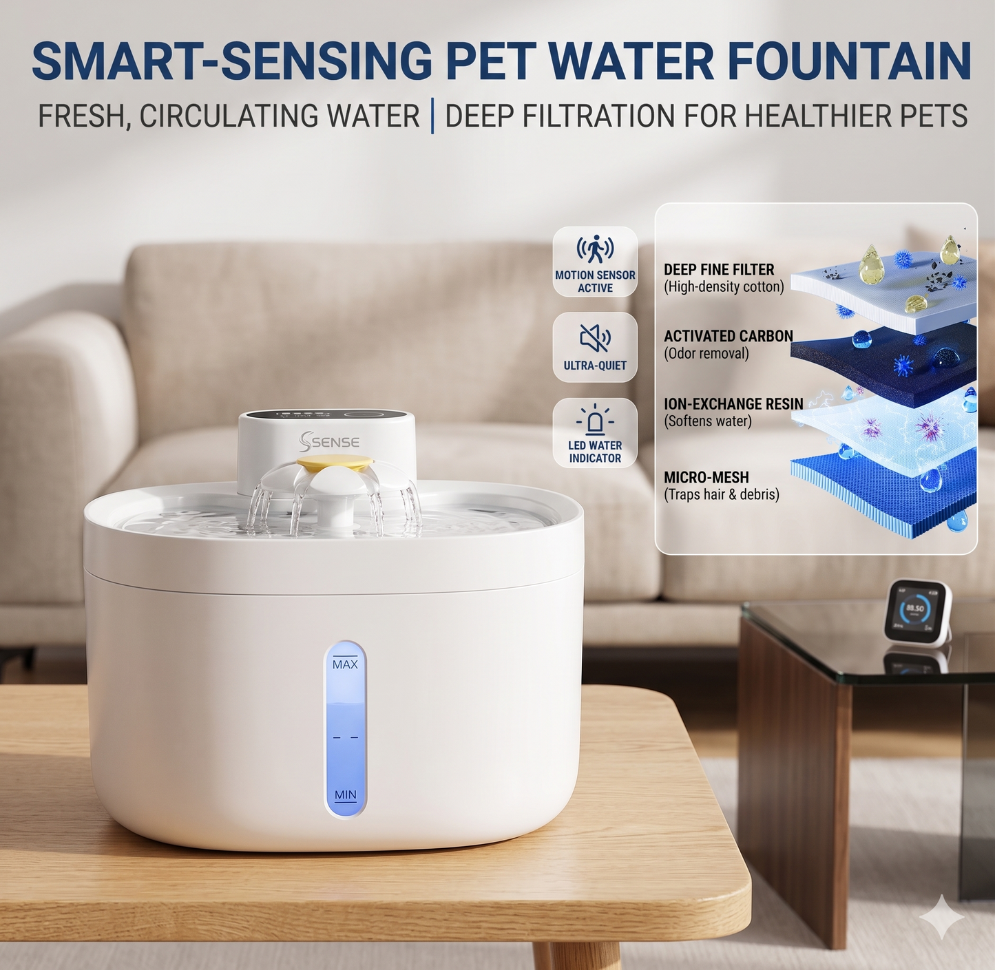 SmartPet Hydrate+ Wireless Water Station